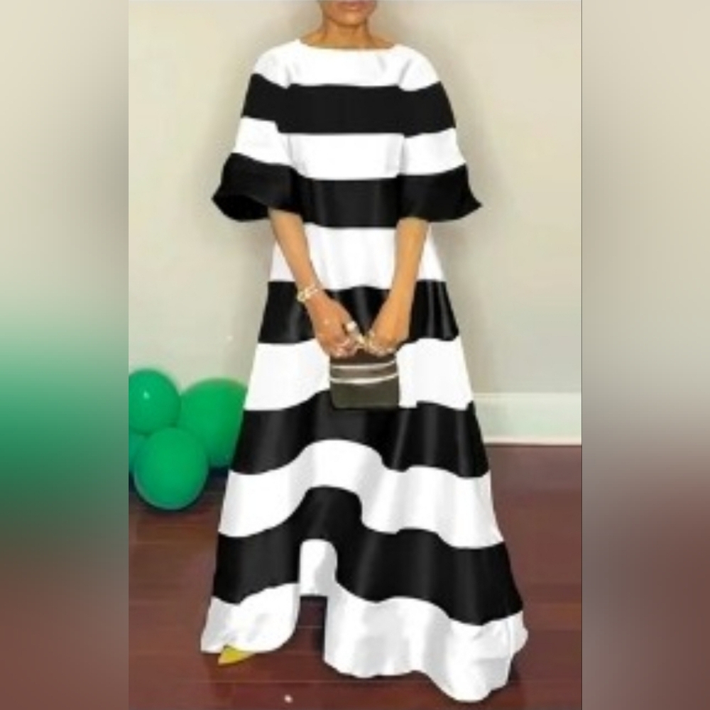 Black and White Striped Dress
